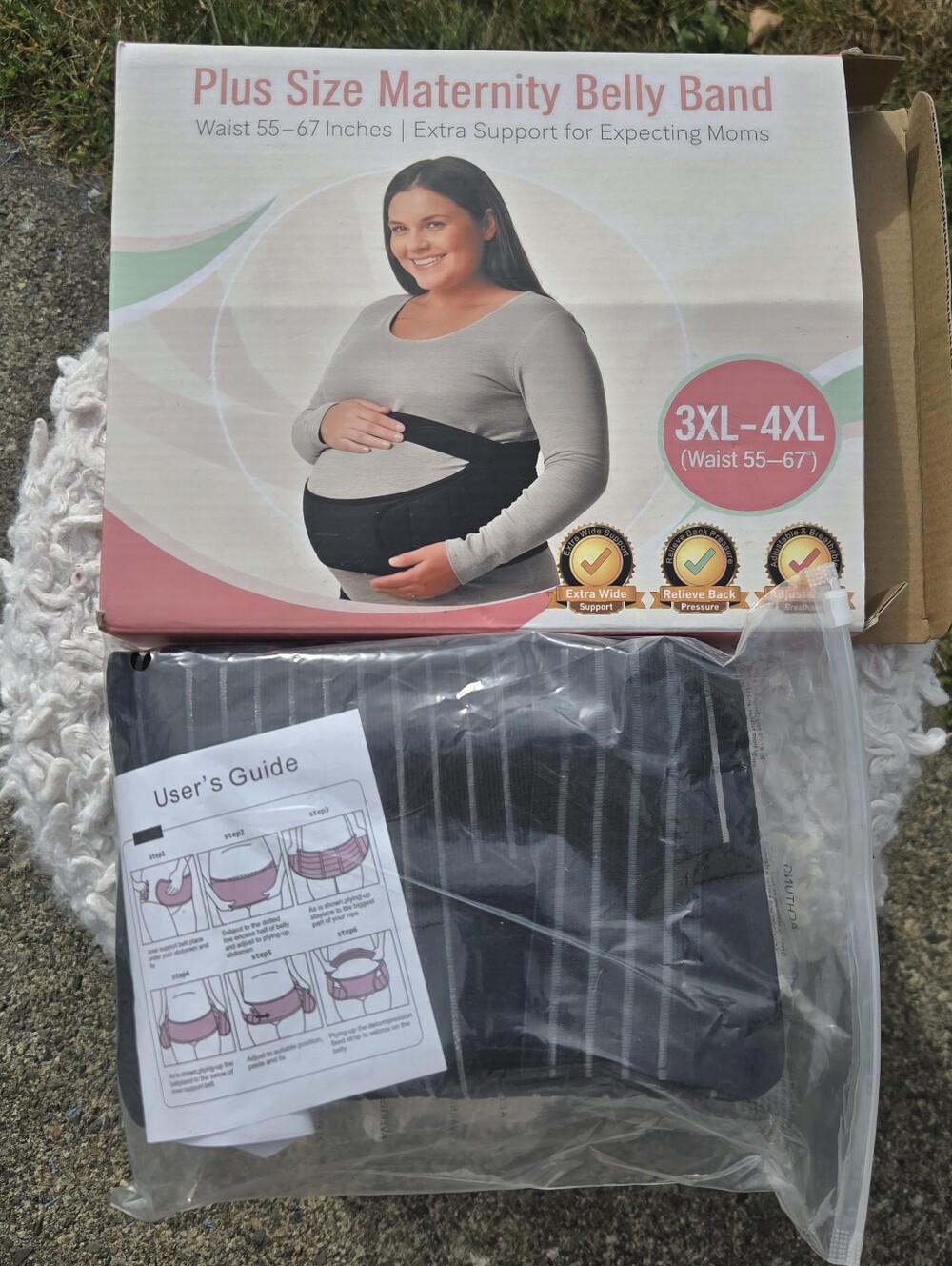 Plus Size Maternity Belly Band - Black (3XL-4XL)